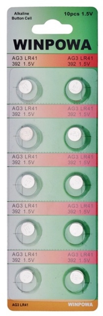 10-pack AG3/LR41/392 Knappcellebatteri i gruppen Elektronikk / Batterier & Ladere / Batterier / knappcelle hos TP E-commerce Nordic AB (38-81563)
