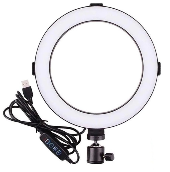 Ringlys 20cm - Perfekt for videoer eller sminke i gruppen Elektronikk / Foto og video / Fotograferingsutstyr / Ring light hos TP E-commerce Nordic AB (38-81639)