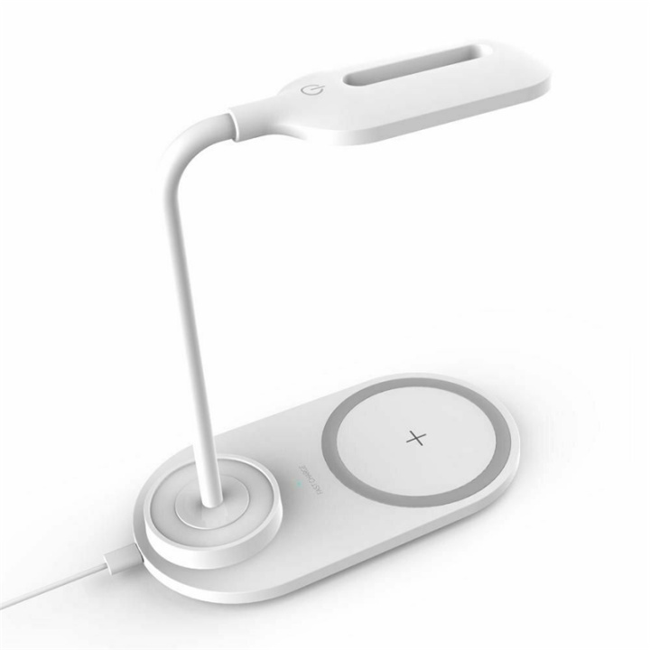 Bordlampe med trådløs Qi-lading, Hvit i gruppen Elektronikk / Lys / Bordlamper hos TP E-commerce Nordic AB (38-81722)