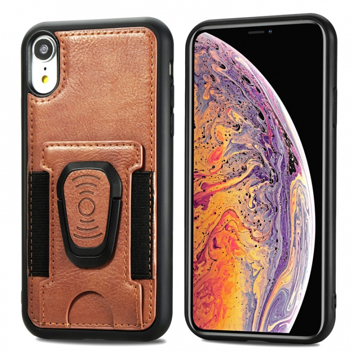 Mobildeksel med ringholder for iPhone 12 mini, Brun i gruppen SMARTTELEFON & NETTBRETT / Mobilbeskyttelse / Apple / iPhone 12 Mini / Deksel hos TP E-commerce Nordic AB (38-81981)