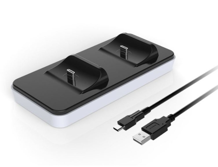Dobe Dobbel Lade stasjon for 2 PS5 DualSense kontrollere i gruppen Elektronikk / TV-spill & tilbehør / Sony PlayStation 5 / Tilbehør hos TP E-commerce Nordic AB (38-82094)