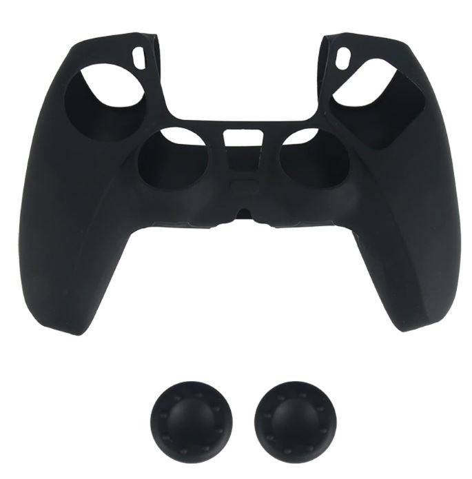 Silikonhåndtak og 2 x silikonhette til PS5-kontroll, svart i gruppen Elektronikk / TV-spill & tilbehør / Sony PlayStation 5 / Tilbehør hos TP E-commerce Nordic AB (38-82117)