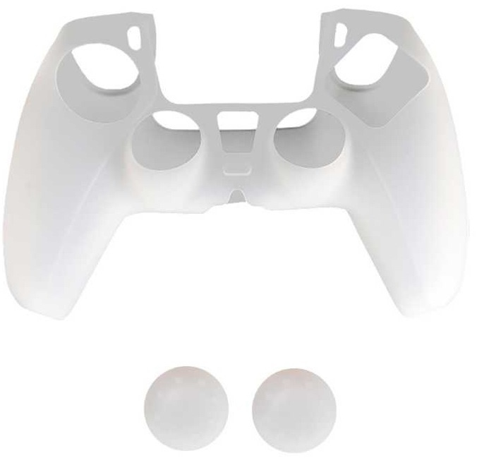 Silikongrep og 2 x Silikonhatt til PS5-kontroll, Hvit i gruppen Elektronikk / TV-spill & tilbehør / Sony PlayStation 5 / Tilbehør hos TP E-commerce Nordic AB (38-82118)