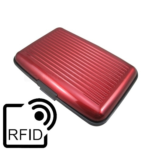 Plastlommebok med 6 kortspor, RFID-beskyttelse, rød i gruppen SPORT, FRITID & HOBBY / Morsomme produkter / Smarte produkter hos TP E-commerce Nordic AB (38-82141)