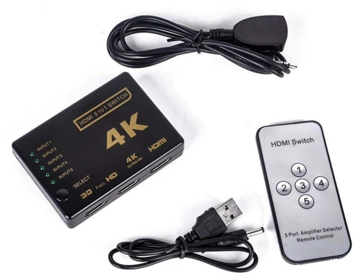 HDMI-bryter, 5 til 1 i gruppen Datautstyr / Kabler og adaptere / HDMI/VGA/DVI-switcher hos TP E-commerce Nordic AB (38-82384)