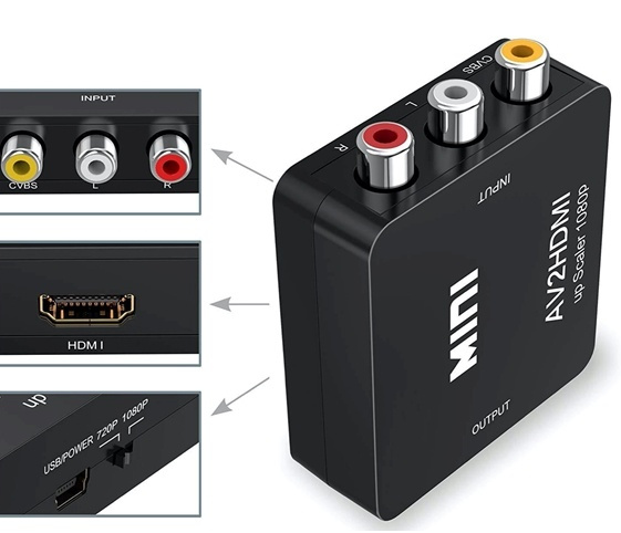 AV2HDMI, oppskalerer 1080P i gruppen Datautstyr / Kabler og adaptere / HDMI/VGA/DVI-switcher hos TP E-commerce Nordic AB (38-82385)