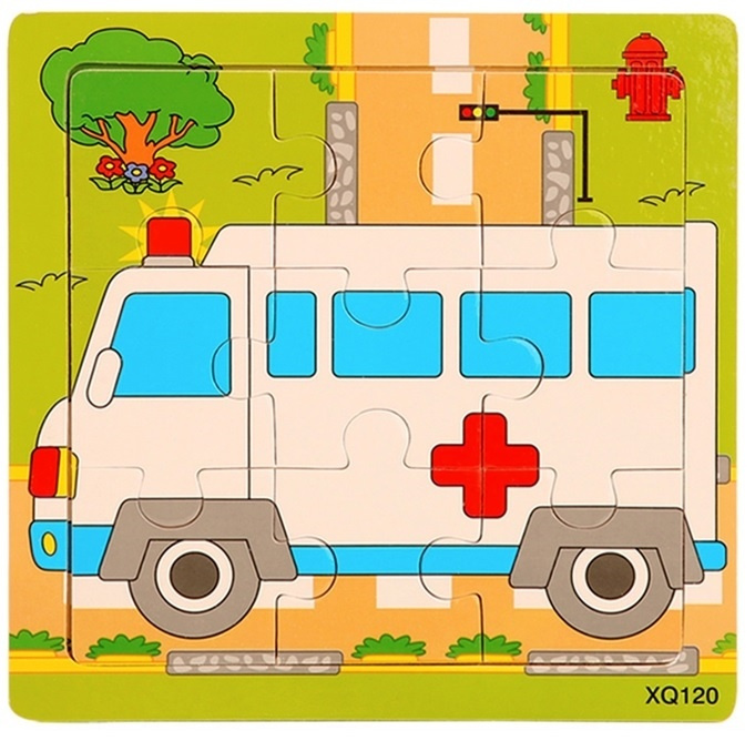 9-delers puslespill, ambulanse i gruppen LEKER, BARN OG BABY / Leker / Barnas puslespill hos TP E-commerce Nordic AB (38-82587)