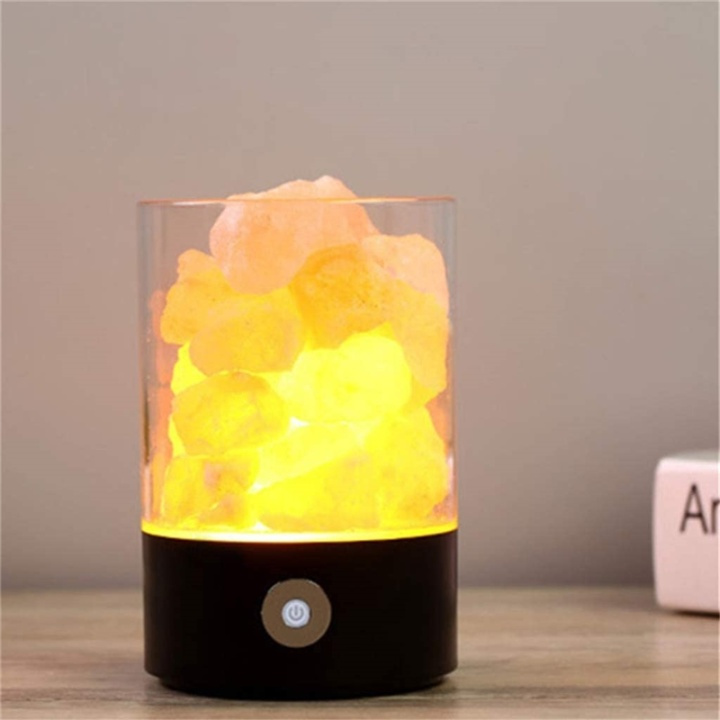 Saltsteinslampe Himlaya, Svart i gruppen Elektronikk / Lys / Bordlamper hos TP E-commerce Nordic AB (38-82832)