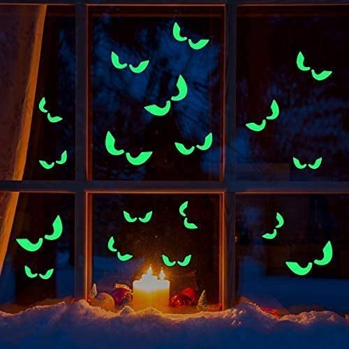 Veggdekorasjoner med skumle selvlysende øyne 29 x 22 cm i gruppen HJEM, HUS OG HAGE / Innredning / Halloween hos TP E-commerce Nordic AB (38-83056)