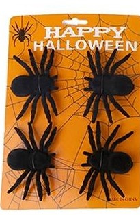 Skremmende edderkopp med mykt ytterstoff, 11,5x7 cm, 4 stk i gruppen HJEM, HUS OG HAGE / Innredning / Halloween hos TP E-commerce Nordic AB (38-83059)