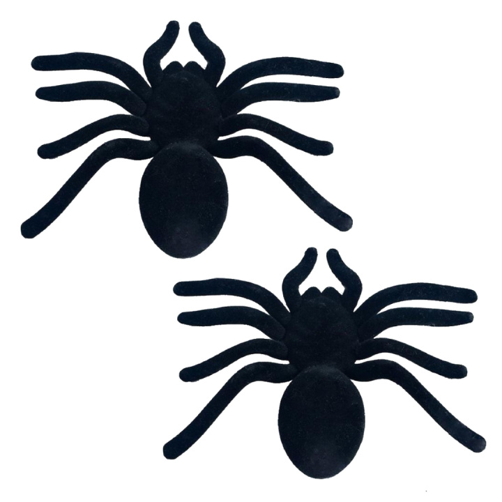 Skremmende edderkopp med mykt ytterstoff, 16,5x10 cm, 2 stk i gruppen HJEM, HUS OG HAGE / Innredning / Halloween hos TP E-commerce Nordic AB (38-83060)