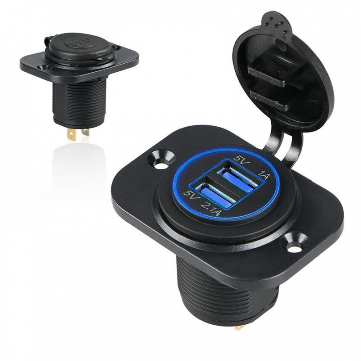Ekstra stikkontakter for bil, båt, bobil 2 i 1 USB-kontaktsplitter i gruppen Bil / Tilbehør / Accessories / 12 volt tilbehør hos TP E-commerce Nordic AB (38-83086)
