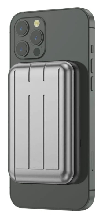 MagSafe-kompatibel powerbank 10000 mAh, grå i gruppen SMARTTELEFON & NETTBRETT / Ladere og Kabler / Powerbanks hos TP E-commerce Nordic AB (38-83118)