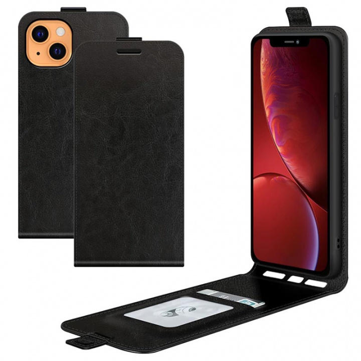 Flip-etui i PU-lær for iPhone 13 Pro, Svart i gruppen SMARTTELEFON & NETTBRETT / Mobilbeskyttelse / Apple / iPhone 13 Pro / Flippdeksel hos TP E-commerce Nordic AB (38-83148)