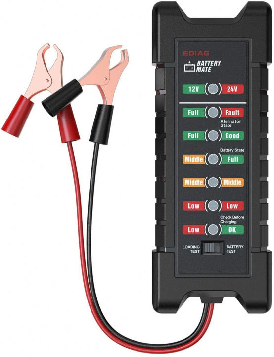 Batteritester for kjøretøy med LED-skjerm, 12V/10mA, 24V/30mA i gruppen Bil / Tilbehør / Accessories / Annet biltilbehør hos TP E-commerce Nordic AB (38-83377)