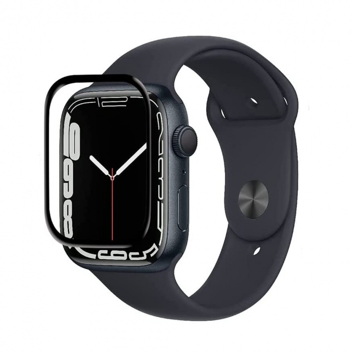 Skjermbeskytter i herdet glass til Apple Watch 7, 45 mm i gruppen SMARTTELEFON & NETTBRETT / Trening, hjem og fritid / Apple Watch og tilbehør / Tilbehør hos TP E-commerce Nordic AB (38-83408)