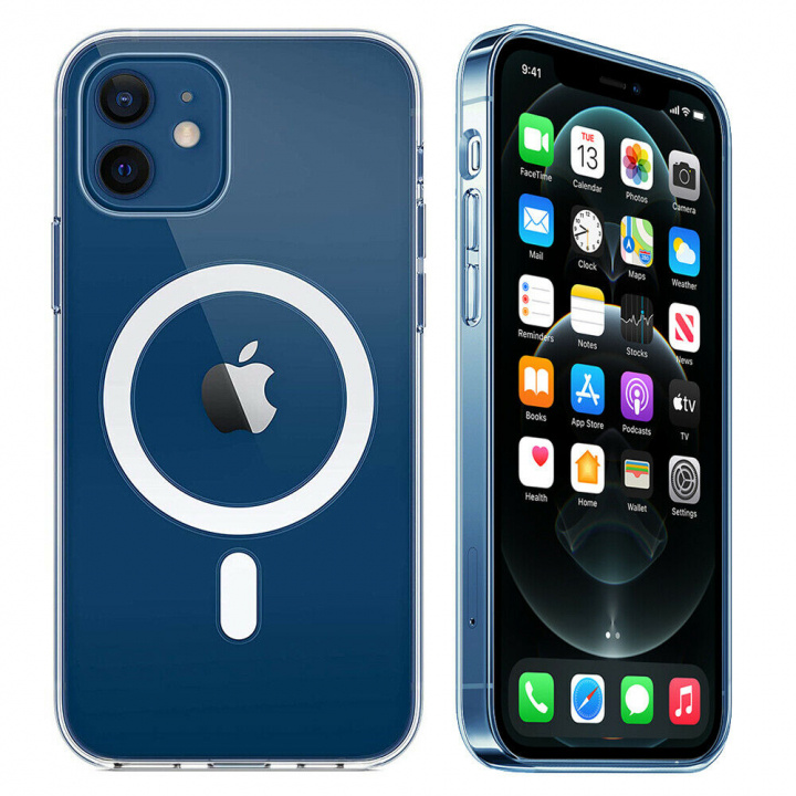 Gjennomsiktig etui med støtte for magnetisk lading, iPhone 13 i gruppen SMARTTELEFON & NETTBRETT / Mobilbeskyttelse / Apple / iPhone 13 / Deksel hos TP E-commerce Nordic AB (38-83426)