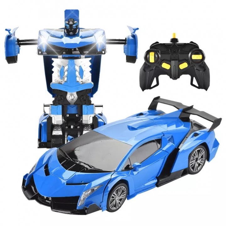 Transformerbar RC-sportsbil, blå i gruppen LEKER, BARN OG BABY / Radiostyrt / Radiostyrte biler hos TP E-commerce Nordic AB (38-83638)