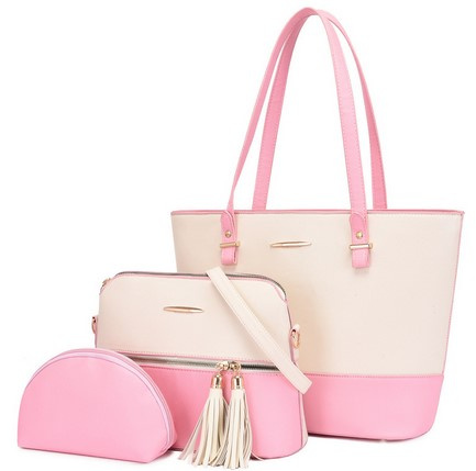 Håndvesker, Beige rosa med gulldetaljer i gruppen SPORT, FRITID & HOBBY / Tilbehør / Annet tilbehør hos TP E-commerce Nordic AB (38-83740)