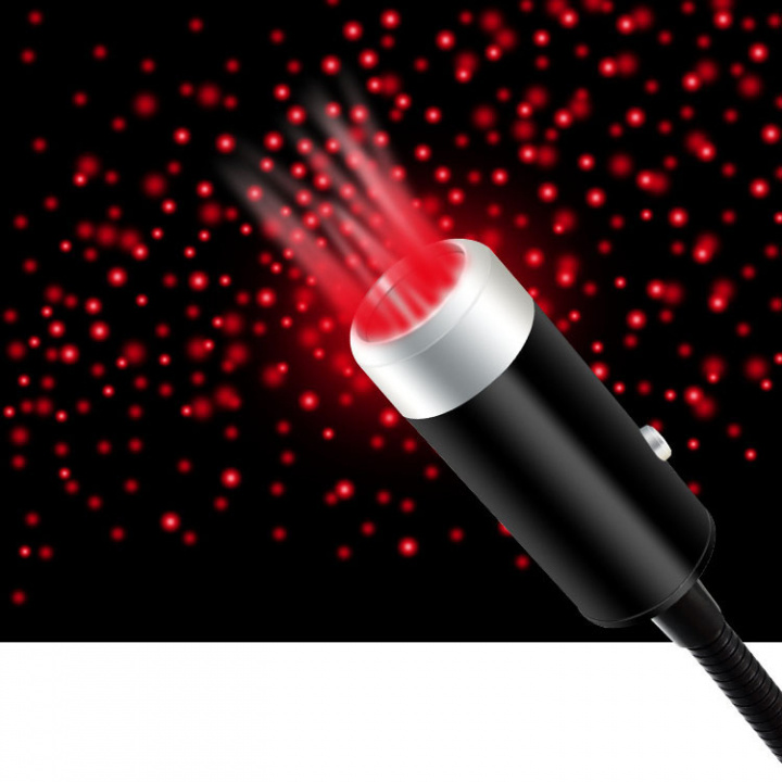 USB-Lampe som gir stjerneatmosfære i bilen, Rødt lys i gruppen Bil / Bilbelysning / Ekstralys hos TP E-commerce Nordic AB (38-83793)