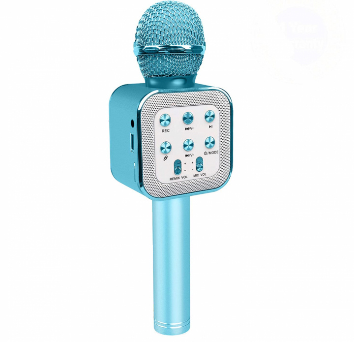 Karaoke-mikrofon med Bluetooth, Blå i gruppen Elektronikk / Lyd & Bilde / Håndholdte mikrofoner hos TP E-commerce Nordic AB (38-83815)