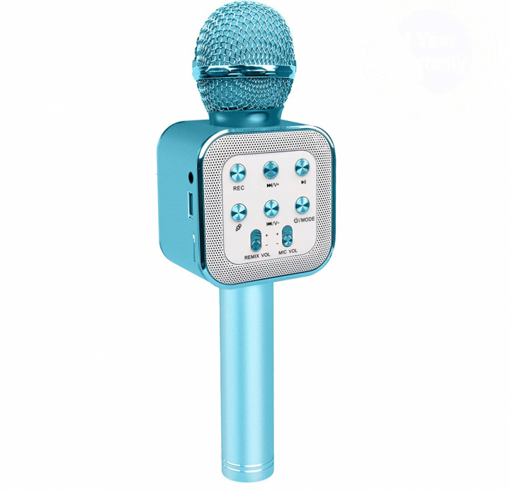 Karaokemikrofon med Bluetooth, Blå i gruppen Elektronikk / Lyd & Bilde / Håndholdte mikrofoner hos TP E-commerce Nordic AB (38-83815)