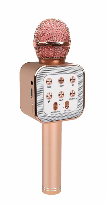 Karaoke-mikrofon med Bluetooth, Rosé-Guld i gruppen Elektronikk / Lyd & Bilde / Håndholdte mikrofoner hos TP E-commerce Nordic AB (38-83817)