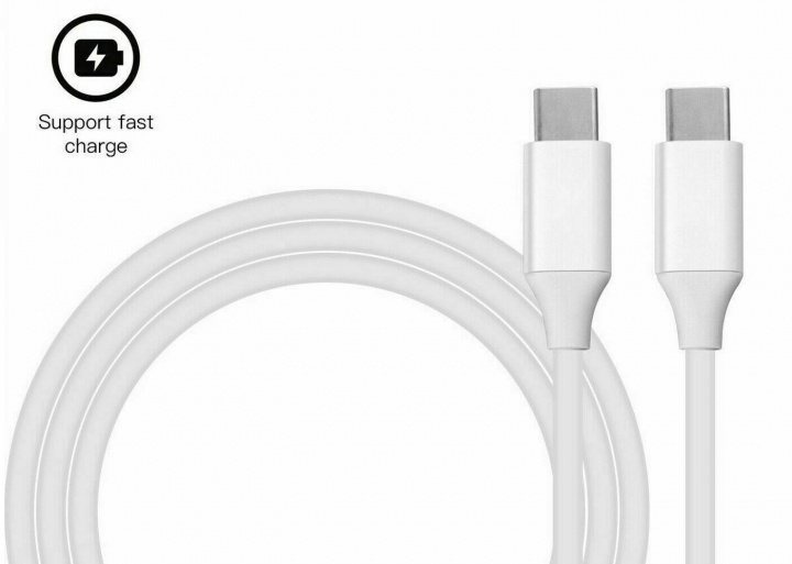 USB-C til USB-C-kabel 1 m, hvit i gruppen SMARTTELEFON & NETTBRETT / Ladere og Kabler / Kabler / Kabler type C hos TP E-commerce Nordic AB (38-83877)
