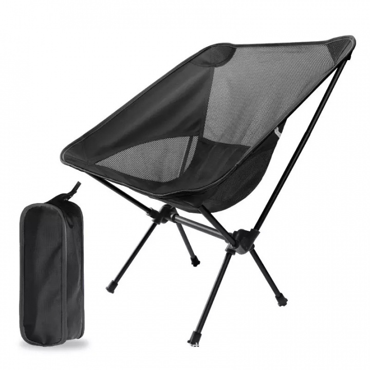 Sammenleggbar campingstol/strandstol, svart i gruppen SPORT, FRITID & HOBBY / Friluftsliv / Tilbehør hos TP E-commerce Nordic AB (38-83891)
