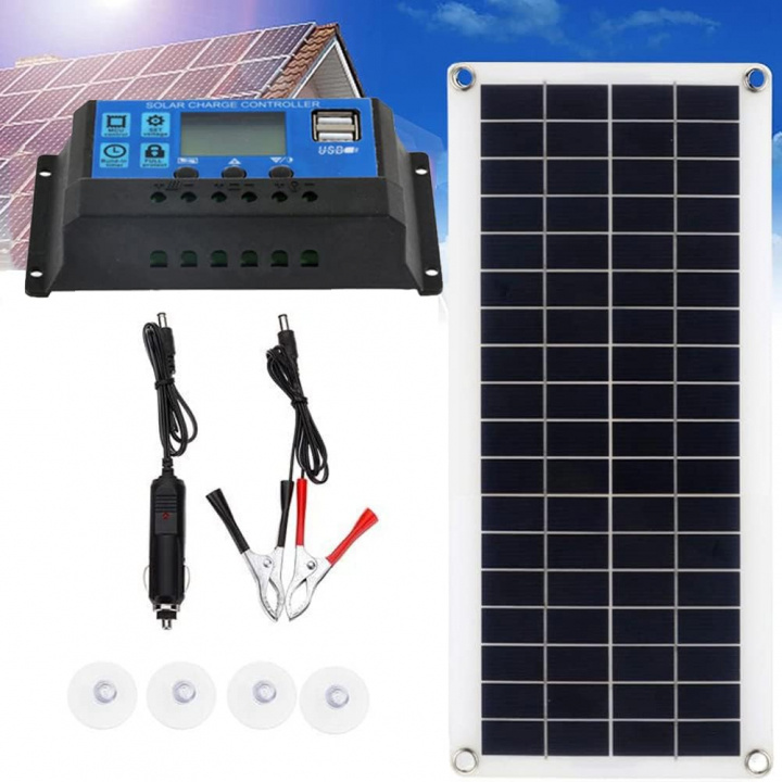 Solcellepanelsett, 100W i gruppen SPORT, FRITID & HOBBY / Friluftsliv / Solar cell charging hos TP E-commerce Nordic AB (38-83975)