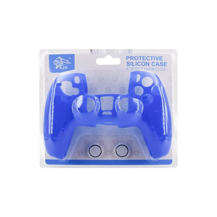 Silikonbeskyttelse inkl. tommelgrep for PS5-kontroller, blå i gruppen Elektronikk / TV-spill & tilbehør / Sony PlayStation 5 / Tilbehør hos TP E-commerce Nordic AB (38-83996)