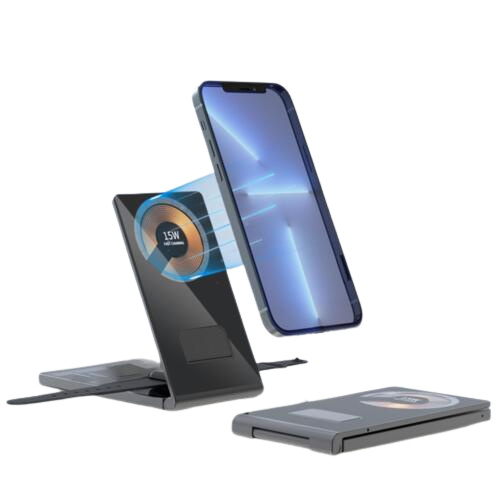 Sammenleggbar og trådløs lader for smarttelefon, iWatch, Airpods i gruppen SMARTTELEFON & NETTBRETT / Ladere og Kabler / Trådløs lader QI hos TP E-commerce Nordic AB (38-84105)