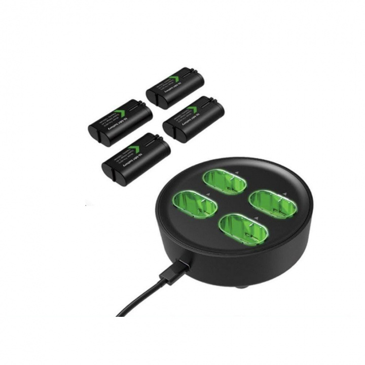 4 i 1 Batteriladestasjon Inkl 4x Batterier for Xbox One & Xbox Series X/S i gruppen Elektronikk / TV-spill & tilbehør / Xbox Series X / Tilbehør hos TP E-commerce Nordic AB (38-84133)