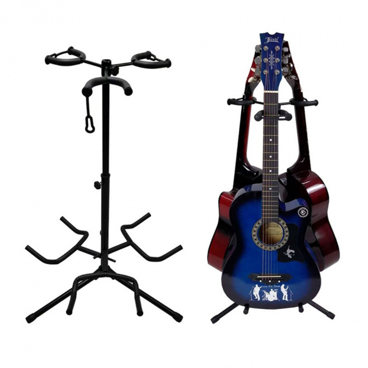 Gitarstativ for 3 gitarer, justerbar høyde i gruppen SPORT, FRITID & HOBBY / Hobby / Musikk hos TP E-commerce Nordic AB (38-84200)
