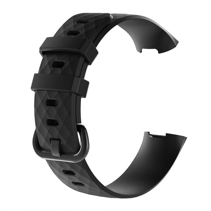 Fitbit Charge 3/4 armbånd L, svart i gruppen SPORT, FRITID & HOBBY / Smartwatch og Aktivitetsmålere / Tilbehør hos TP E-commerce Nordic AB (38-84208)