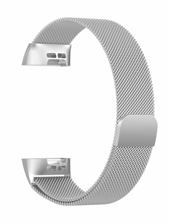Fitbit Charge 3/4 Metallarmbånd L, Sølv