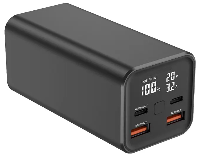 Powerbank 20000mAh 65W QC3.0 hurtiglading for telefon og bærbar PC i gruppen SMARTTELEFON & NETTBRETT / Ladere og Kabler / Powerbanks hos TP E-commerce Nordic AB (38-84237)