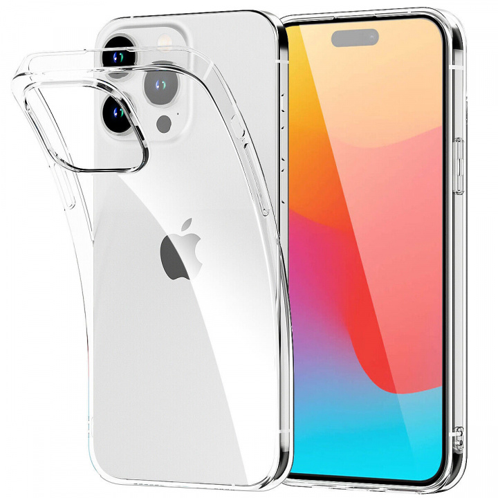 TPU mobildeksel for iPhone 15 Pro, gjennomsiktig i gruppen SMARTTELEFON & NETTBRETT / Mobilbeskyttelse / Apple / iPhone 15 hos TP E-commerce Nordic AB (38-84252)