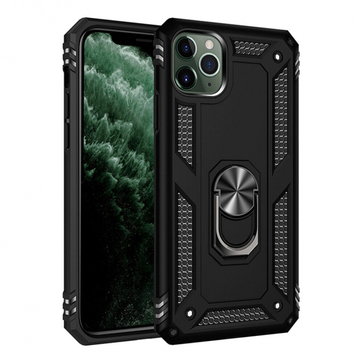 Mobilveske til iPhone 15 Pro Max med ringholder, svart i gruppen SMARTTELEFON & NETTBRETT / Mobilbeskyttelse / Apple / iPhone 15 hos TP E-commerce Nordic AB (38-84279)