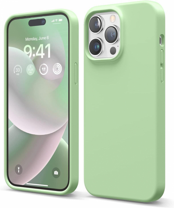 Silikonskal till iPhone 15, Ljusgrön i gruppen SMARTTELEFON & NETTBRETT / Mobilbeskyttelse / Apple / iPhone 15 hos TP E-commerce Nordic AB (38-84313)