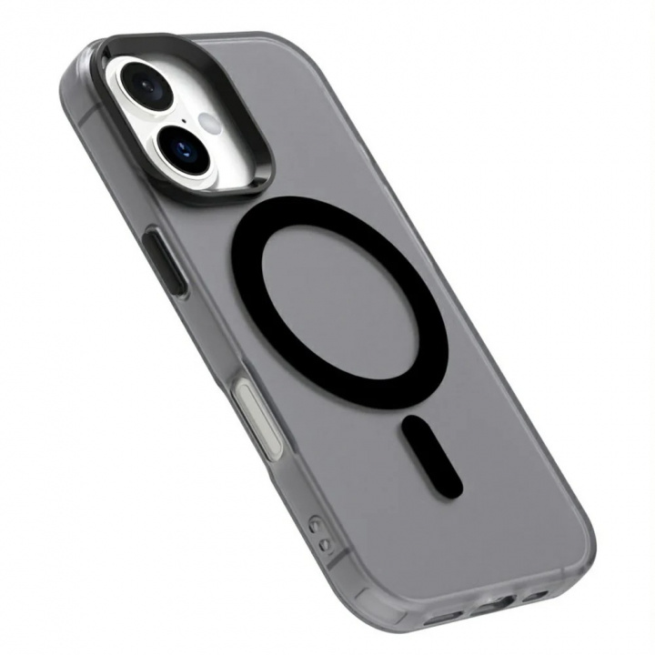 Halvtransparent etui med MagSafe for iPhone 16 Pro Max, svart i gruppen SMARTTELEFON & NETTBRETT / Mobilbeskyttelse / Apple / iPhone 16 hos TP E-commerce Nordic AB (38-84441)