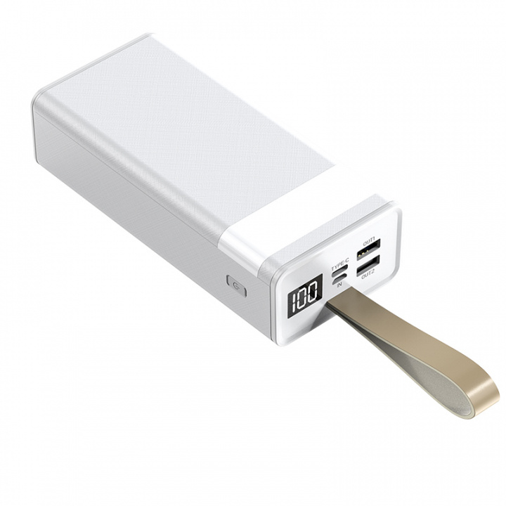 Powerbank 50 000 mAh med digitalt display og lys, hvit i gruppen SMARTTELEFON & NETTBRETT / Ladere og Kabler / Powerbanks hos TP E-commerce Nordic AB (38-84475)