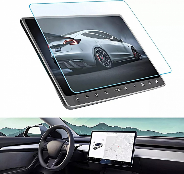 Tesla Model Y skjermdeksel i herdet glass i gruppen Bil / Tilbehør / Accessories / Annet biltilbehør hos TP E-commerce Nordic AB (38-84498)