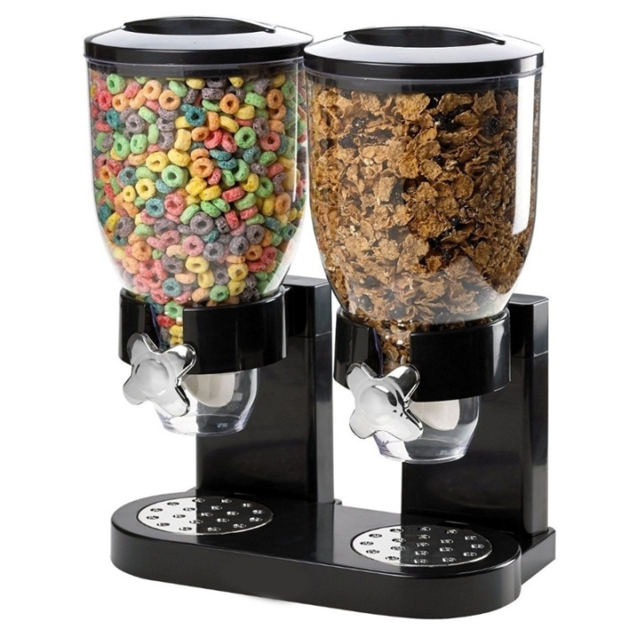 Müsli- og frokostblandingsdispenser Double - Svart i gruppen HJEM, HUS OG HAGE / Kjøkkenutstyr / Annet kjøkkenutstyr hos TP E-commerce Nordic AB (38-84513)