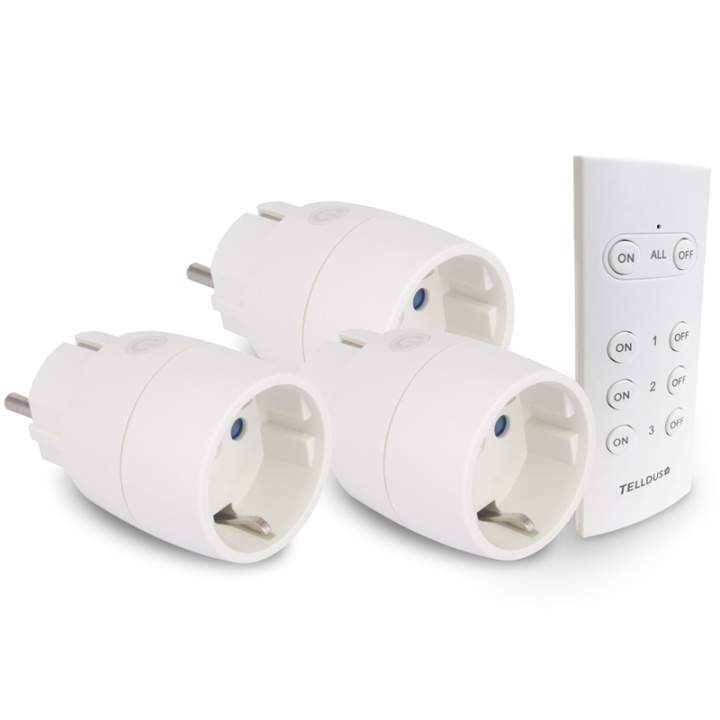 Telldus On/Off-uttag Slim 433 3-pack i gruppen HJEM, HUS OG HAGE / Smarthus / Smart plugs hos TP E-commerce Nordic AB (38-85053)