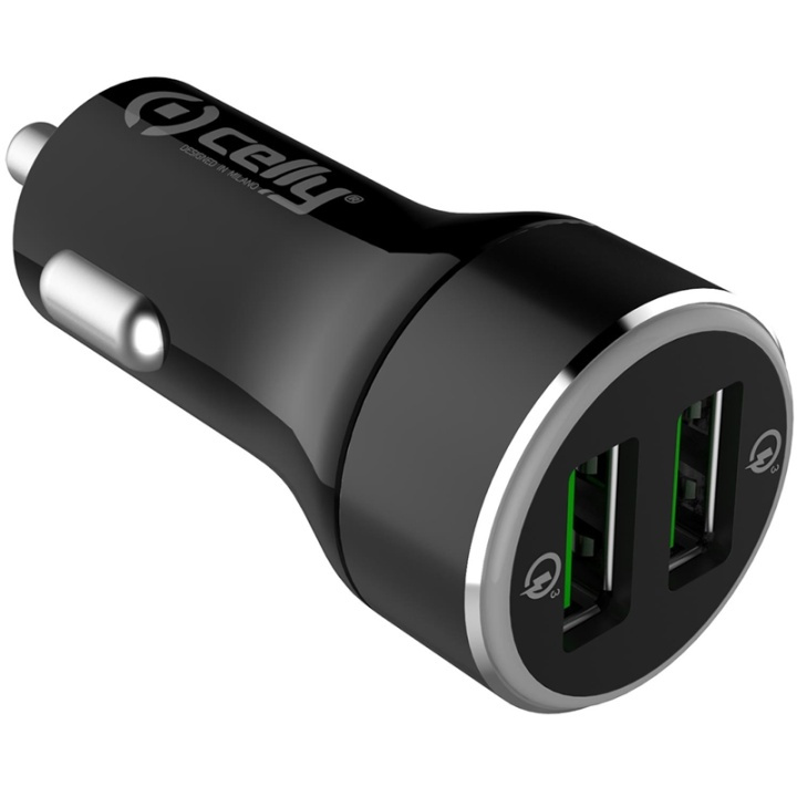Celly Billader 2xUSB QC3 Max 36W i gruppen SMARTTELEFON & NETTBRETT / Ladere og Kabler / Billader / Billader USB hos TP E-commerce Nordic AB (38-85655)