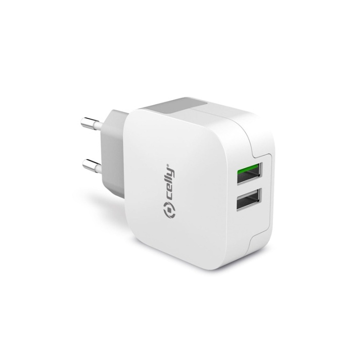 Celly USB-laddare 2xUSB 3,4A (17W) i gruppen SMARTTELEFON & NETTBRETT / Ladere og Kabler / Adaptere hos TP E-commerce Nordic AB (38-85665)