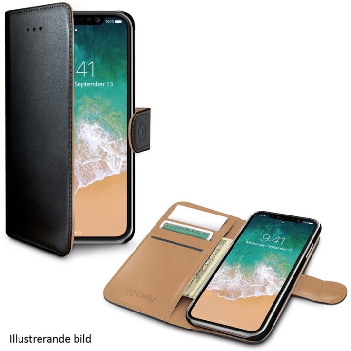 Celly Wallet Case iPhone 11 Sv i gruppen SMARTTELEFON & NETTBRETT / Mobilbeskyttelse / Apple / iPhone 11 / Flippdeksel hos TP E-commerce Nordic AB (38-85698)