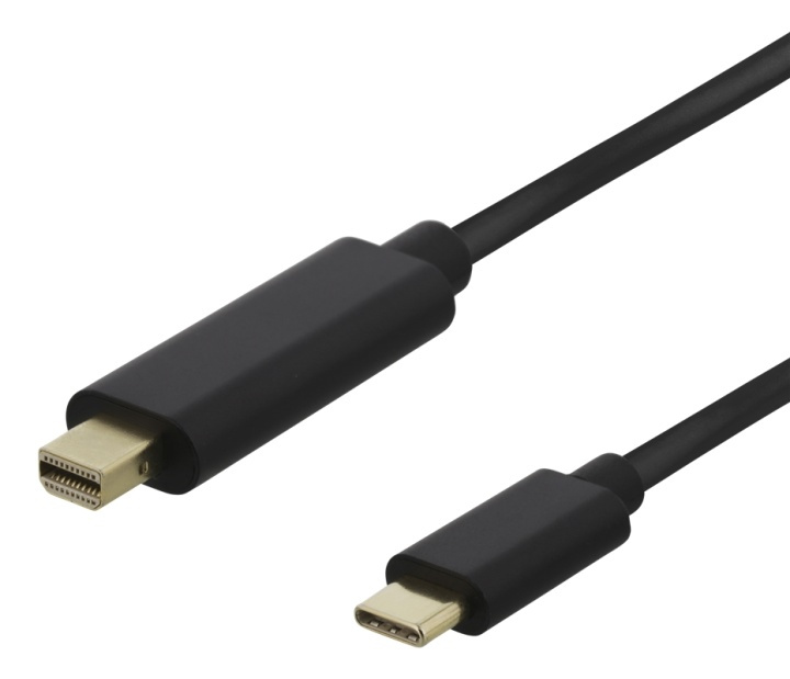 DELTACO USB-C - MiniDP cable, 0.5m, 21.6 Gbit/s, 3840x2160 60Hz, black i gruppen Datautstyr / Kabler og adaptere / DisplayPort / Kabler hos TP E-commerce Nordic AB (38-85713)