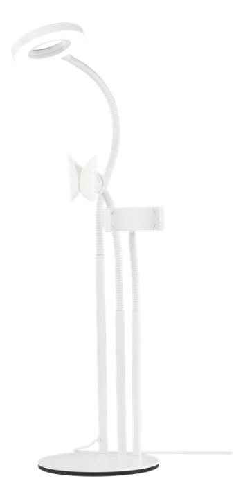 DELTACO 3-IN-1 Selfie-ringlampe med smarttelefon- og mikrofonholder, hvit i gruppen SMARTTELEFON & NETTBRETT / Annet tilbehør / Gadgets hos TP E-commerce Nordic AB (38-85729)